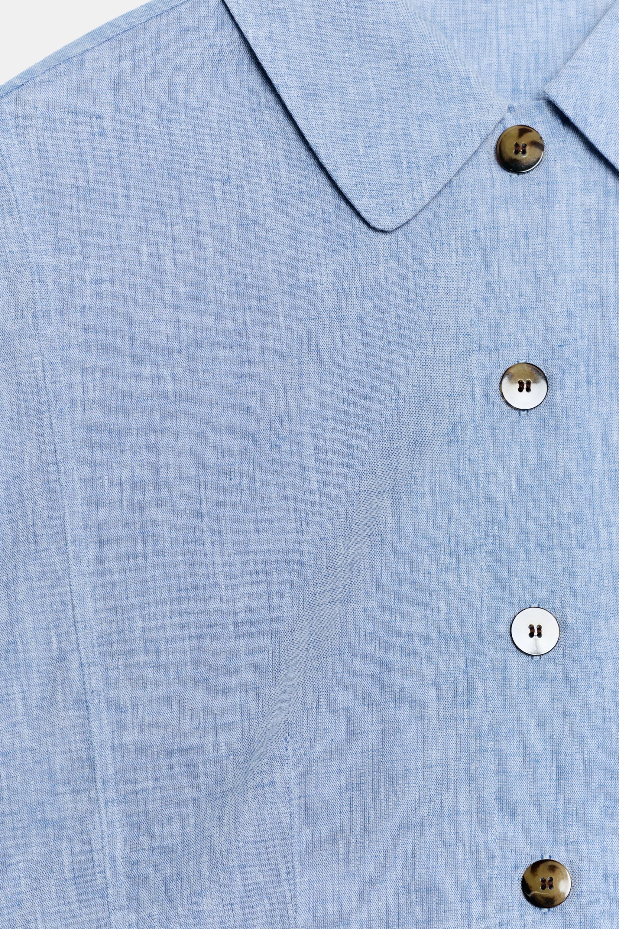 LINEN BLEND SLEEVELESS SHIRT